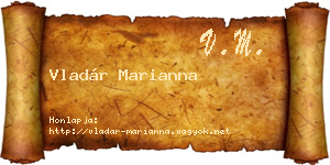 Vladár Marianna névjegykártya